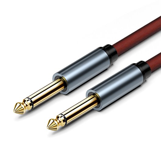 AUDIO CABLE Dual R/L Stereo Male to Male Aux Jack for Guitar Amplifier Mixer Speaker 3.5mm to 6.35mm